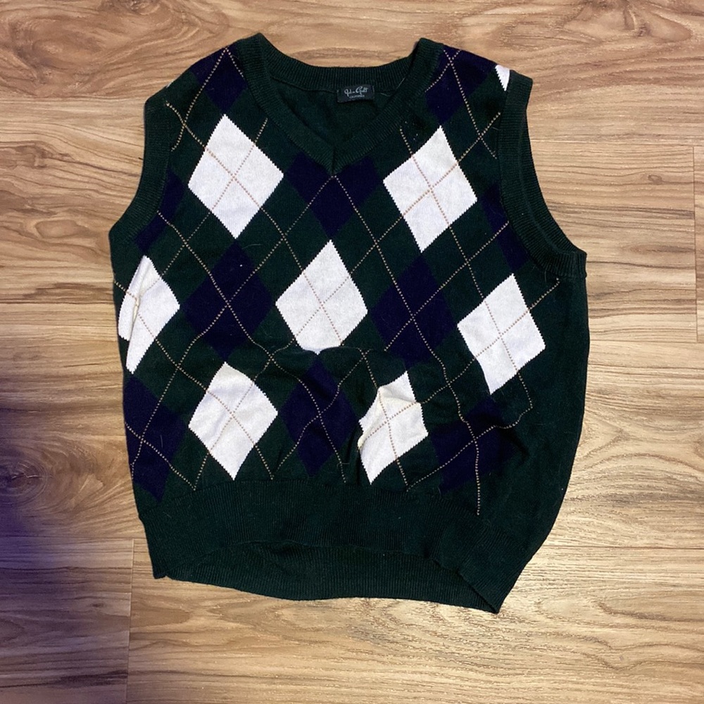 John Galt/Pac sun/Brandy melville sweater vest green plaid.